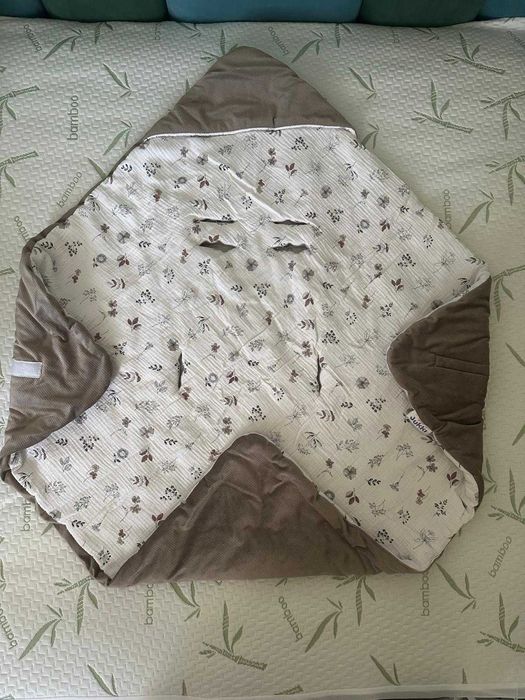 Paturica scaun auto Jukki Simply Nature Muslin&Latte Velvet