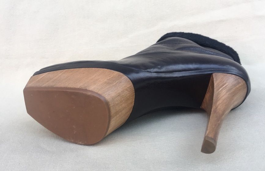 MARNI Superbe Botine Fashion Maro Platforma Lemn Original Piele nr.39