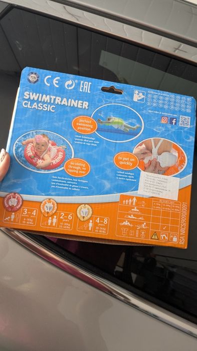 Детски обучителен пояс за плуване swim trainer, оранжев