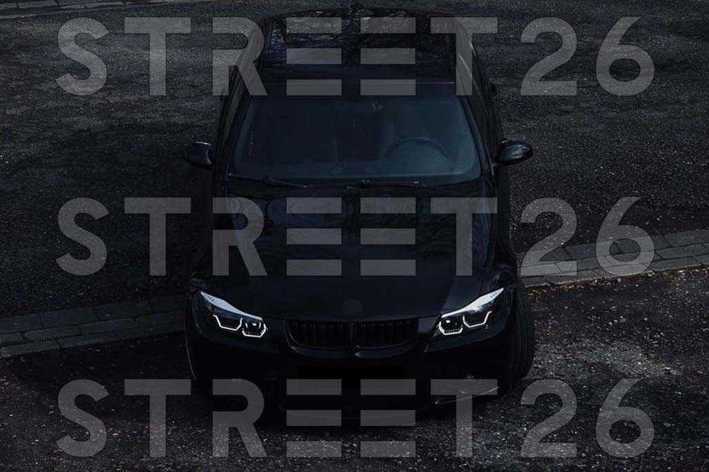 Faruri 3D LED Angel Eyes BMW Seria 3 E90 E91 (2005-2011) Negru