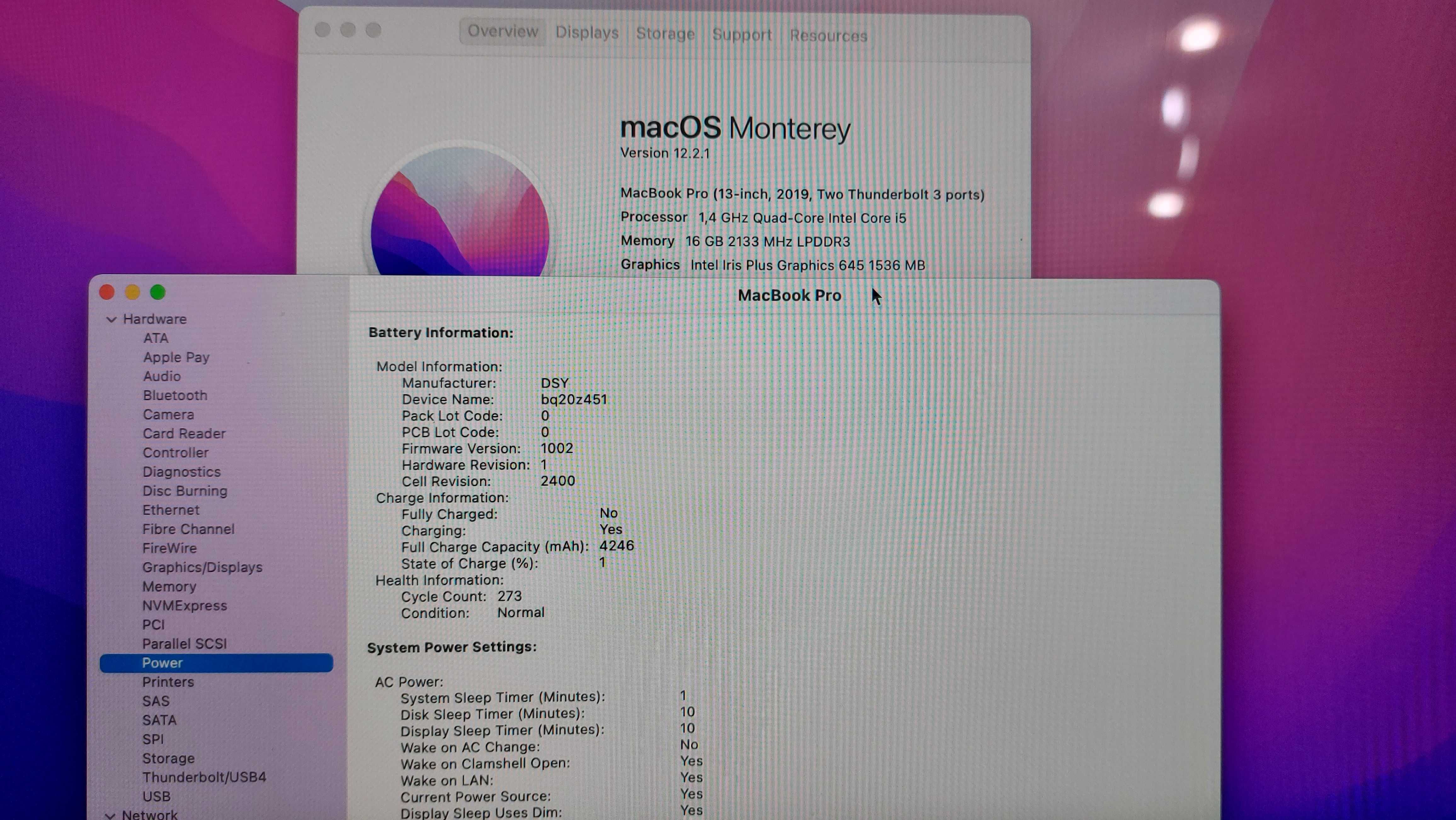 Macbook Pro 13” 2019, i5, 16GbRam, 256Gb, Touchbar