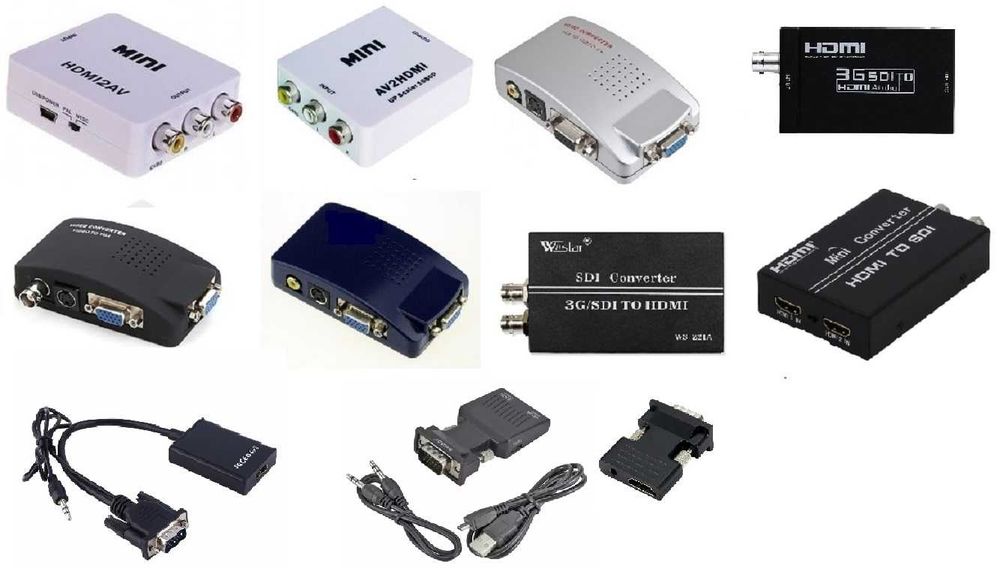 Конвертер HDMI в RCA, VGA - RCA, RCA в VGA / BNC - VGA /SDI - HDMI