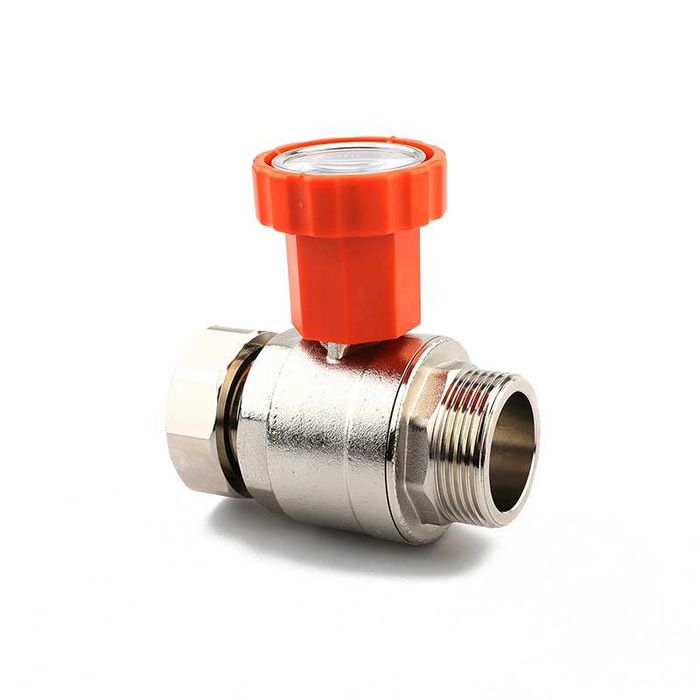 Шаровой кран с термометром и накидной гайкой SR Lux