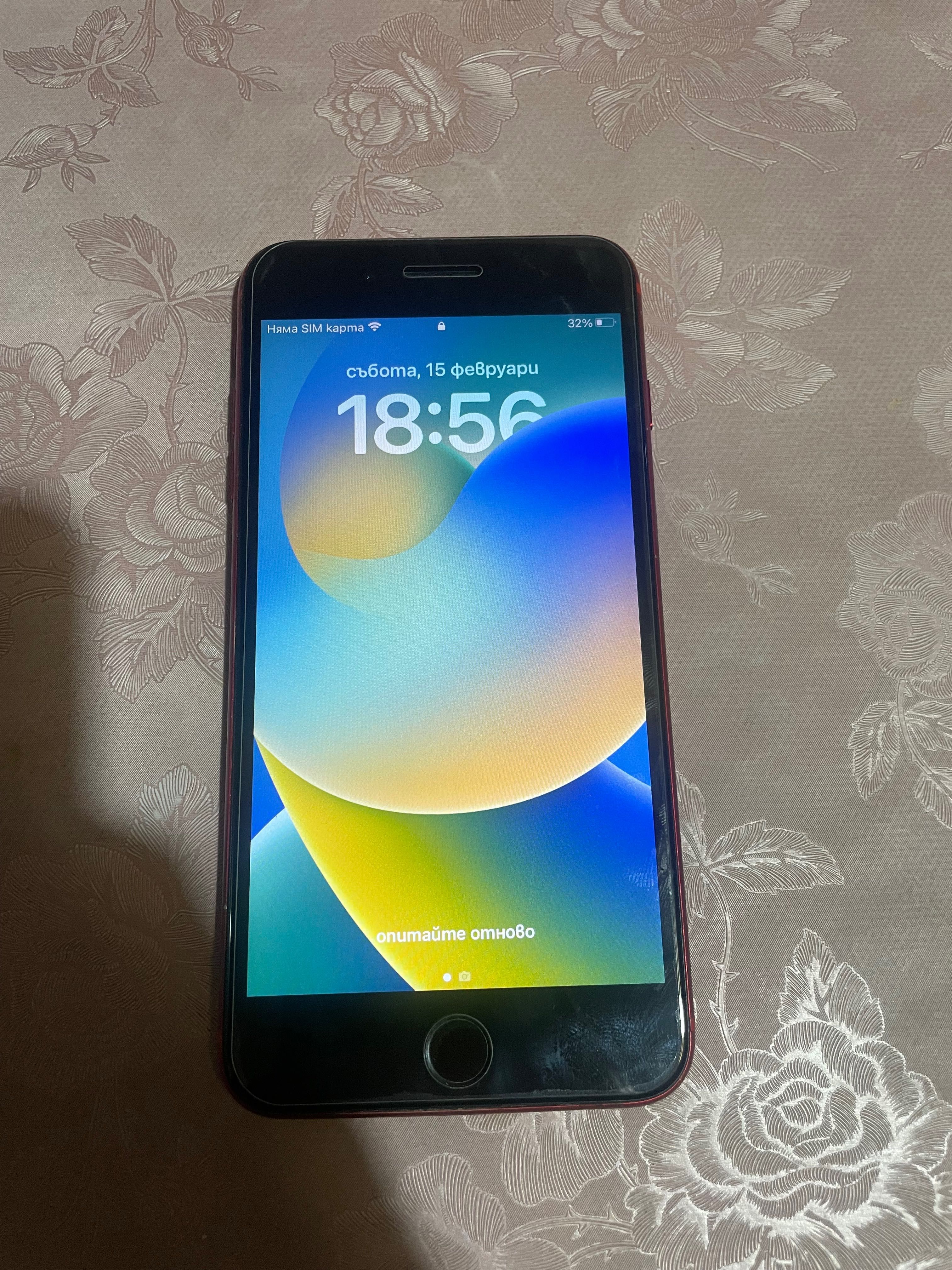 Iphone 8 plus 64GB product red - 73%, Iphone 8 plus червен, запазен!