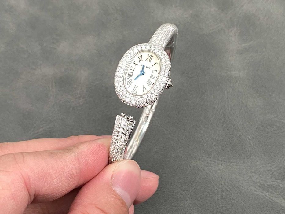 cartier baignoire icedout silver