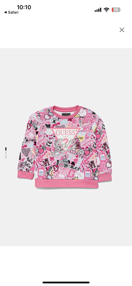 Нов детски памучен суичър Guess