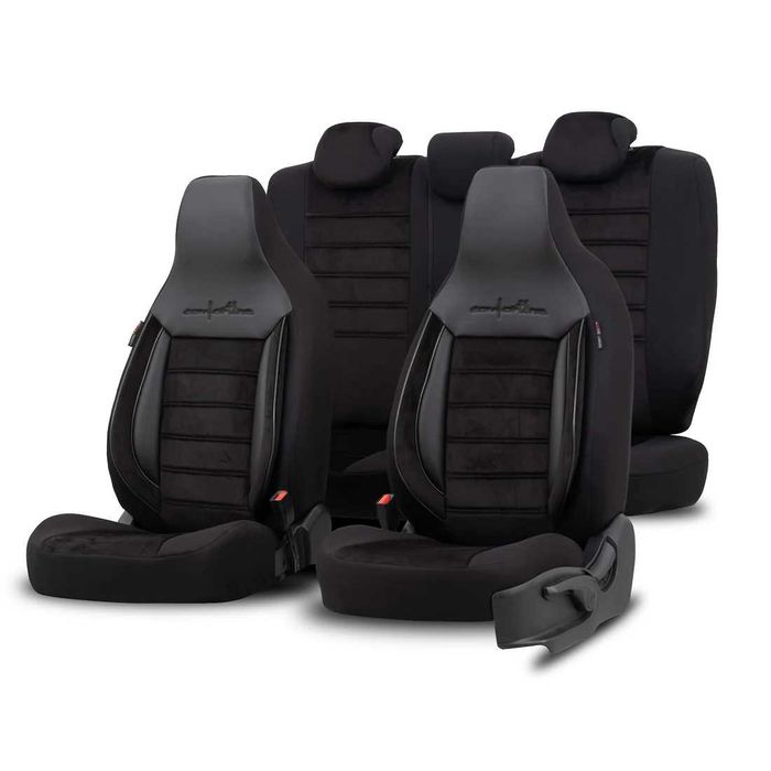 Тапицерия OTOM-Comfortline – Черно, с Алкантара, (За малки автомобили)