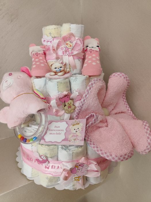 Торта от памперси PAMPERS PREMIUM CARE 2