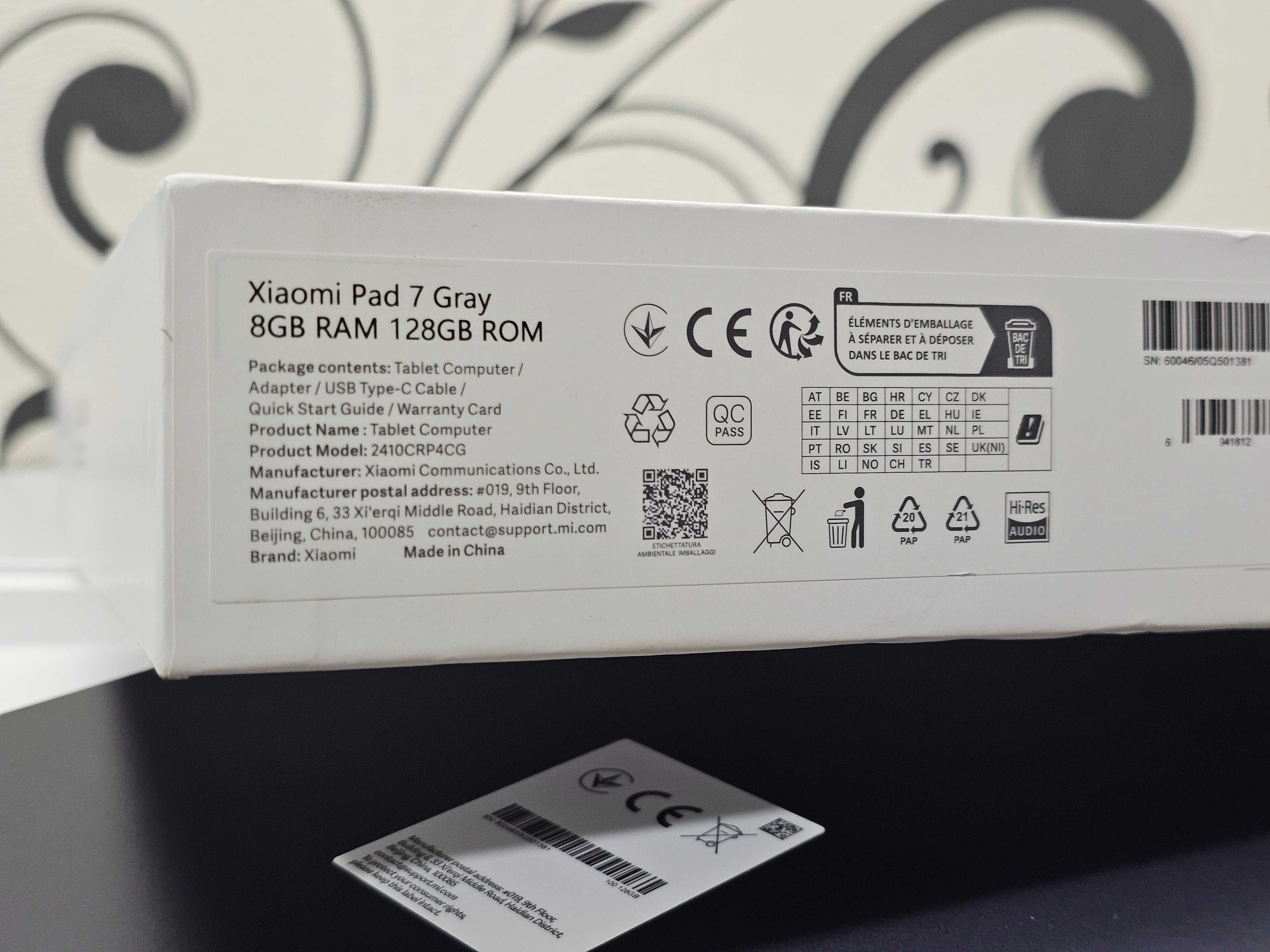 ПРОДАМ Xiaomi Pad 7 (8GB/128GB) Gray Планшет. Состояние НОВОЕ.