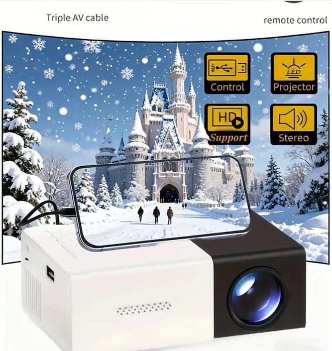 ,LED проектор и екран 72 инча