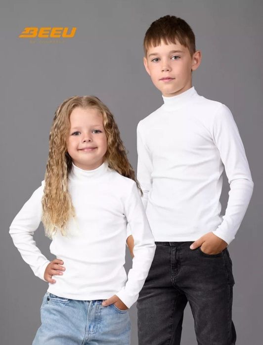 Белая водолазка классическая