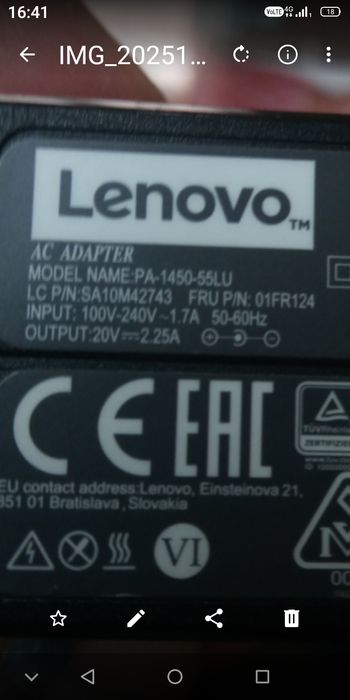 Incarcator original laptop Lenovo