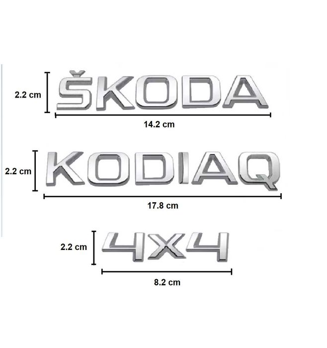 Set embleme SKODA KODIAQ 4x4 / emblema stema sigla sticker inscriptii