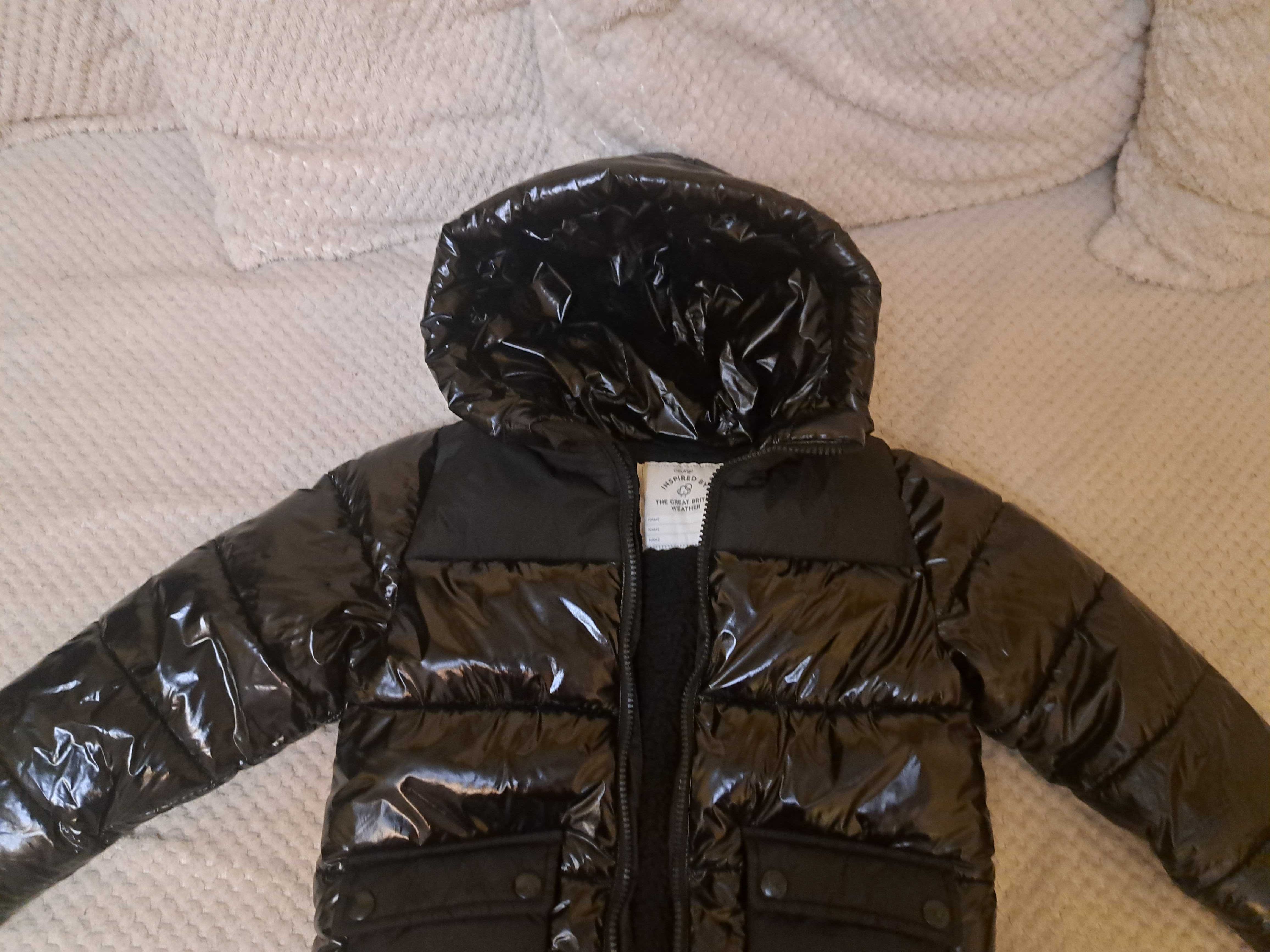 Черно лачено шушлеково яке Asda George 5-6 години