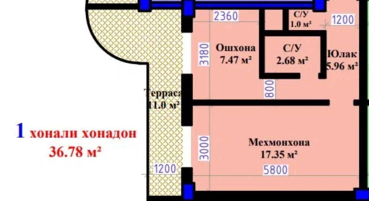 Срочно Продам 1ну комн/10/16 Метро БИЙ Хон Сарой. 3*