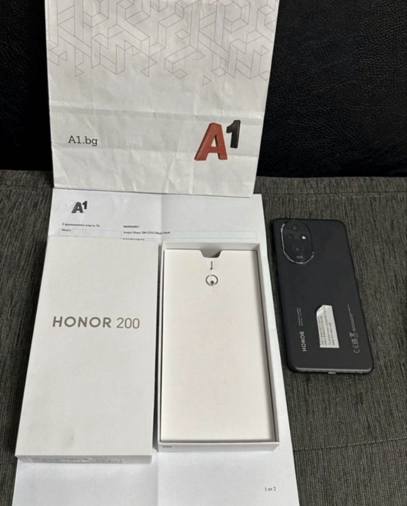 КАТО НОВ 512GB Honor 200 12GB 5G Гаранция A1 2026г. Black / Черен