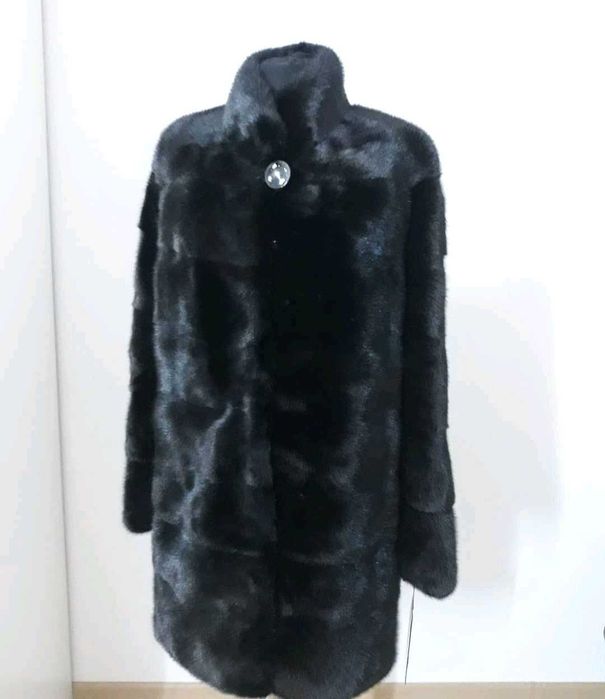 Норковая шуба черная