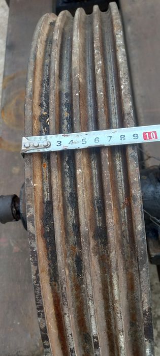 fulie 620 mm 4 canale 15 mm cu lagăre și ax