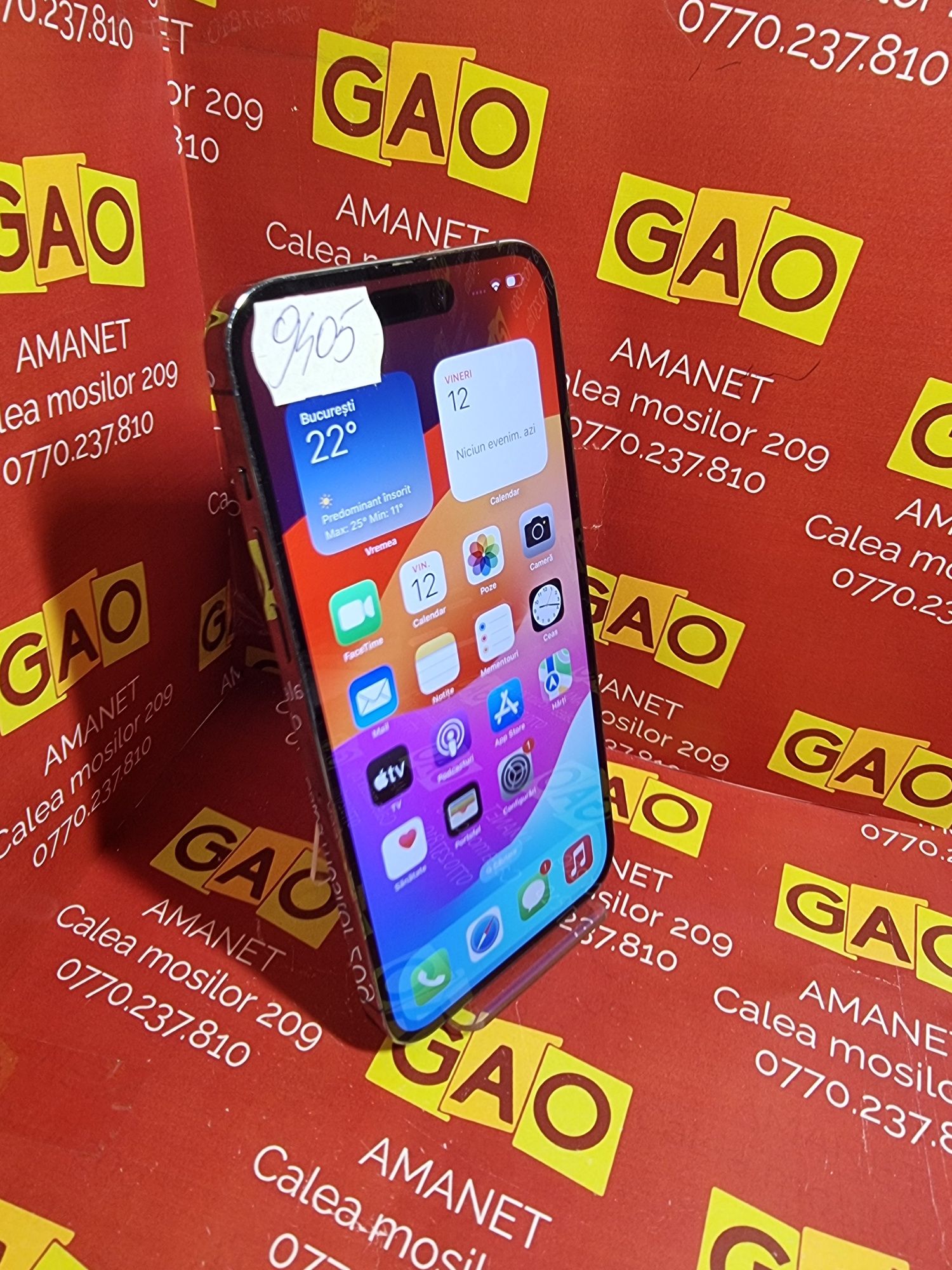 GAO AMANET - iPhone 14 Pro Max, stocare 256gb, liber de retea, bat 90%