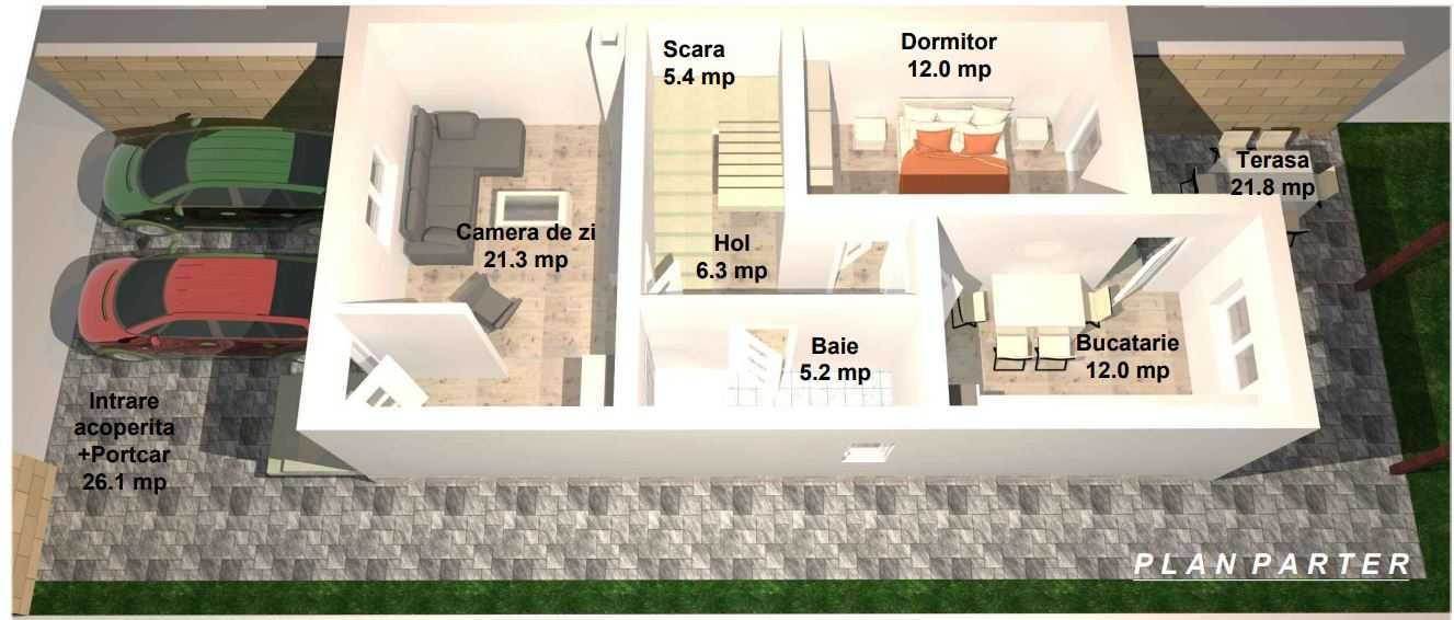 Proprietar vand duplex, construit intre case noi, foarte spatios.