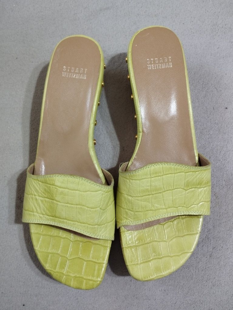 Saboți piele premium Stuart Weitzman măr 40