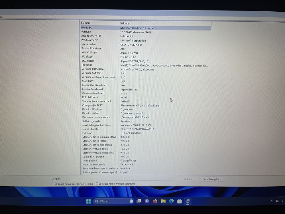Laptop Acer Aspire E5-773G