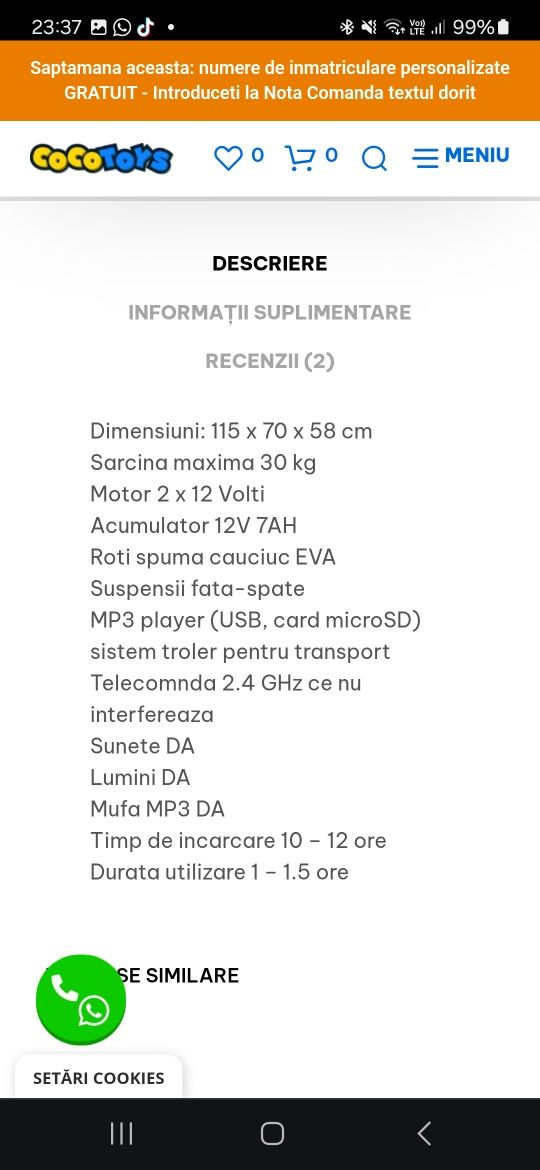 Mașinuța electrica cu telecomanda