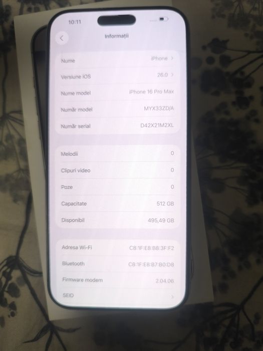 Vând s-au schimb iPhone 16 Pro Max 5G 512GB Natural Titanium