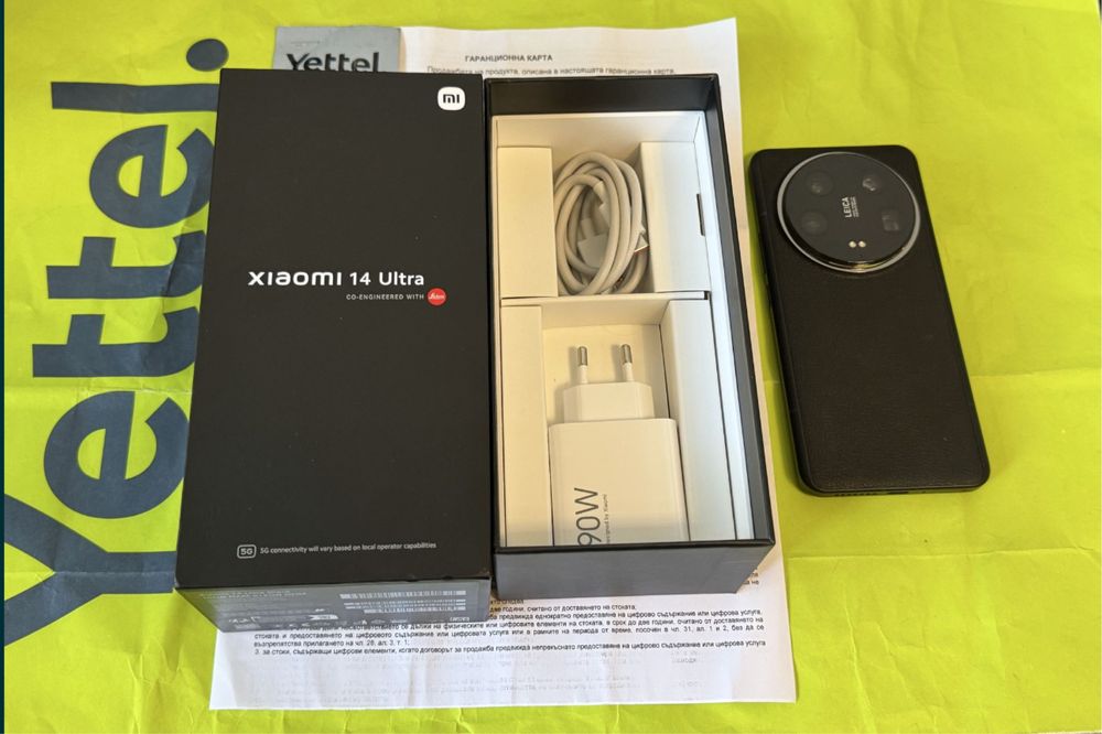КАТО НОВ 512GB Xiaomi 14 Ultra 16GB 5G Гаранция Yettel 2027г. Black