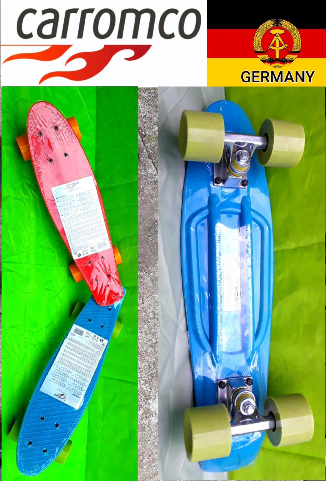 Skateboard CARROMCO GERMANY 55x15 Cm + BONUS Casca NOI - 95 Lei