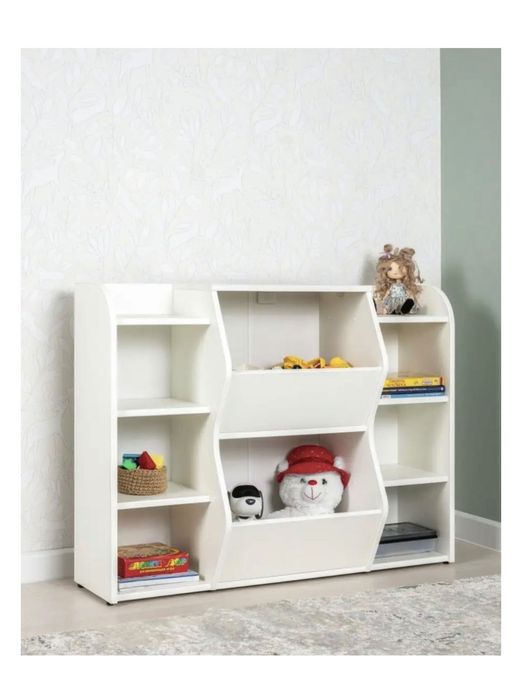 Детский комод Стеллаж для игрушек, 104x32x76 см, белый