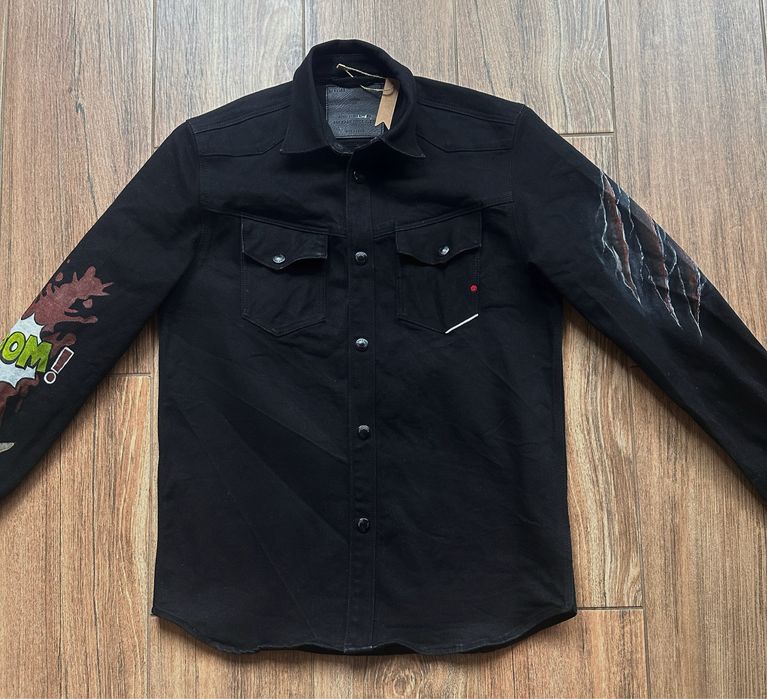 Jacheta denim pictata manual