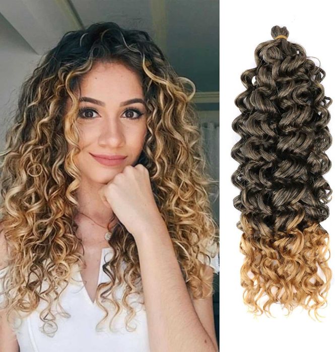 Хавайски къдрици, екстеншъни за коса, 50 см, синтетика