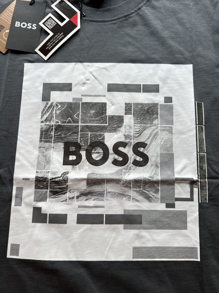 Мъжка,памучна,сива тениска Hugo BOSS
