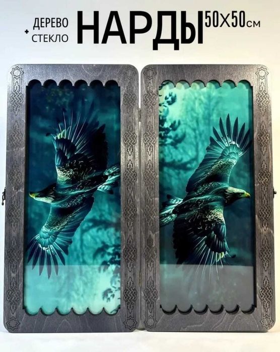 Нарды со стеклом ручная работа