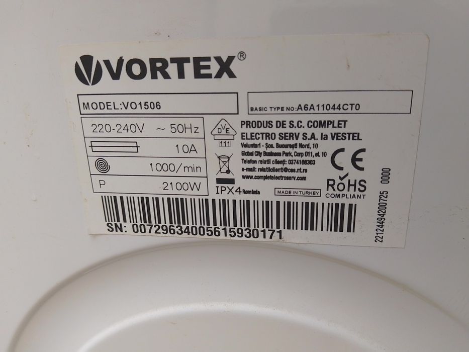 Mașina spalat vortex aproape noua 500 lei