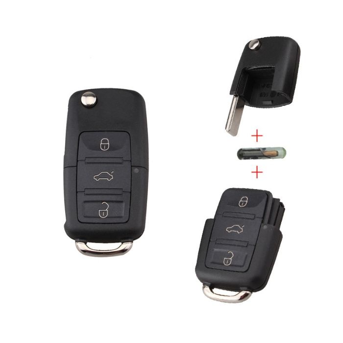 Ключове за VW, Seat и Skoda с електроника, чип, батерия, емблемка