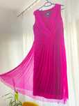 Rochie matase naturala,Ginette,marimea 38 culoare fucsia.