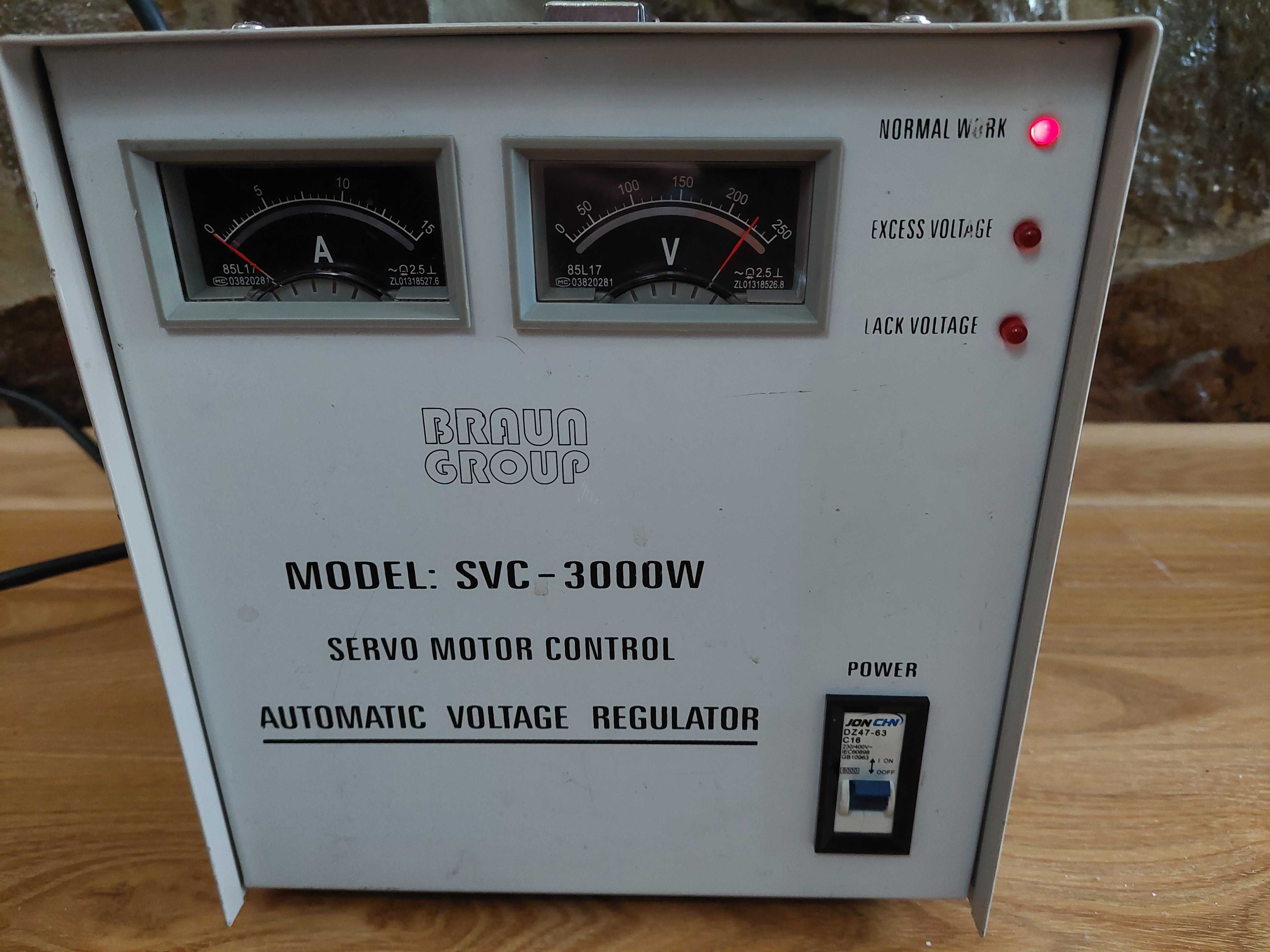 Stabilizator de tensiune AVR Servo 5200VA 3000W Braun Group camping