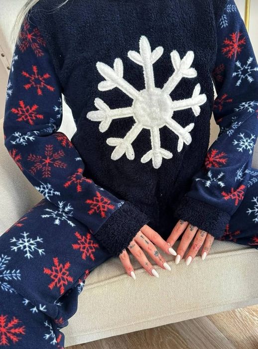 Пухкава Зимна Поларена Пижама Коледна