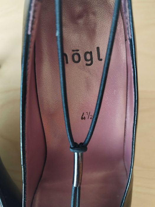Hogl 37,5  черни обувки на тънък ток