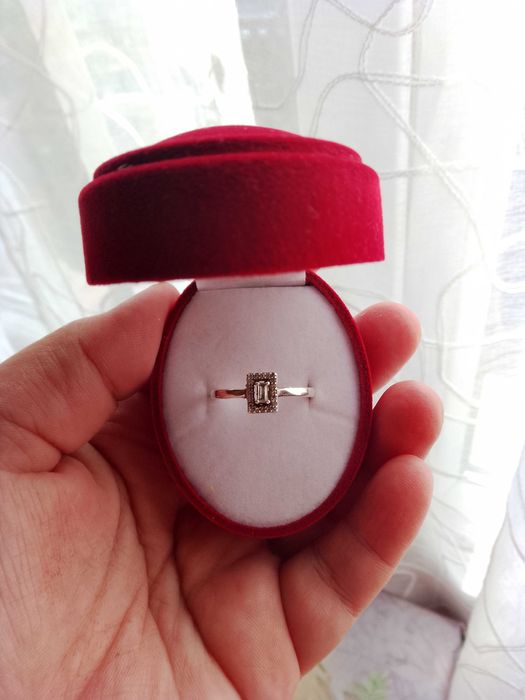 Сребърен пръстен с камъни размер 66