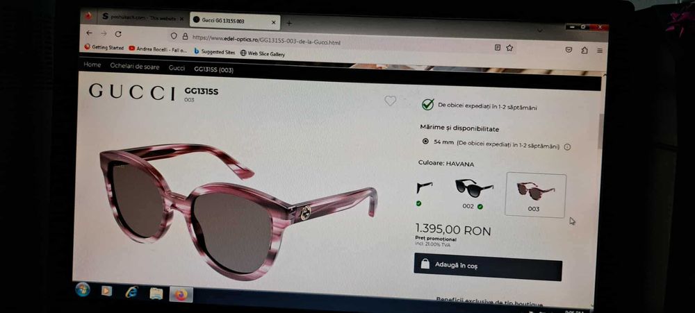 Ochelarii pt Dama Gucci Italia produs nou cu eticheta