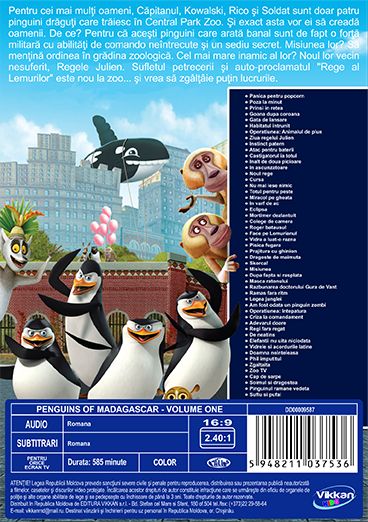Pinguinii din Madagascar Sezonul 1 - 8 DVD - Dublate in limba romana