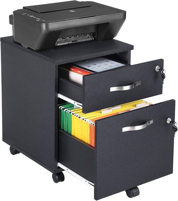 Офис шкаф за документи, заключващ се, 2 чекмеджета VASAGLE