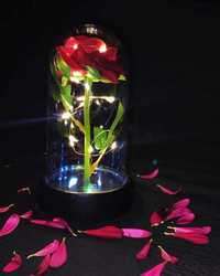 Оригинална вечна светеща роза в стъкленица