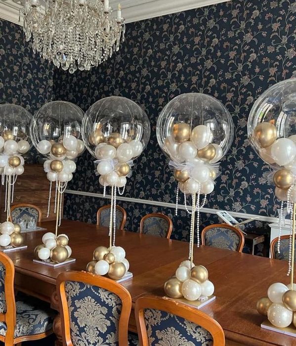 Оформление столов шарами