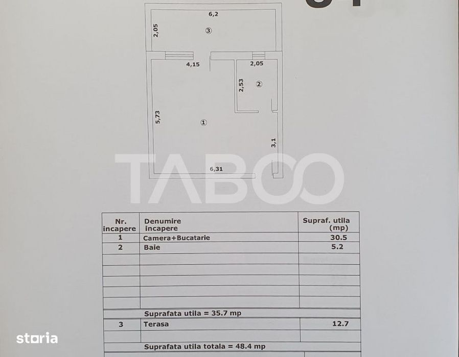 Studio in suprafata de 36 mp + 13 mp terasa nou finisaje premium