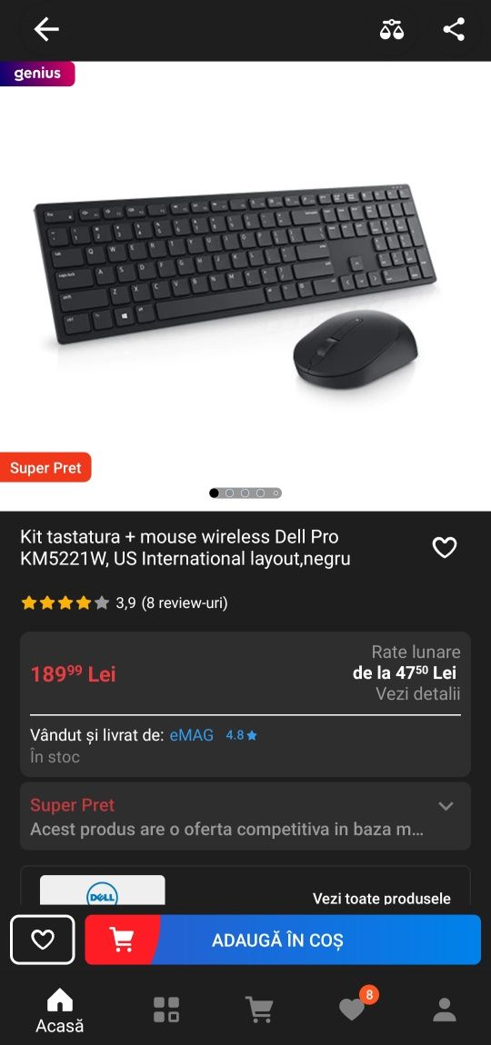 Kit tastatura + mouse dell