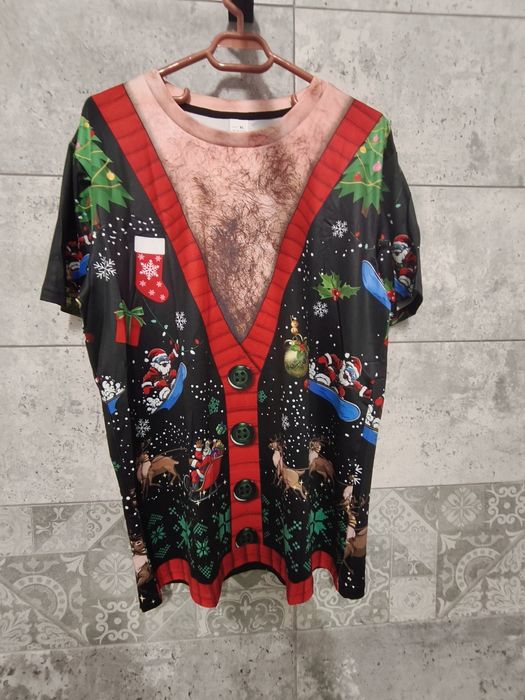 Tricou amuzant tematica de Crăciun pentru bărbați XL nou